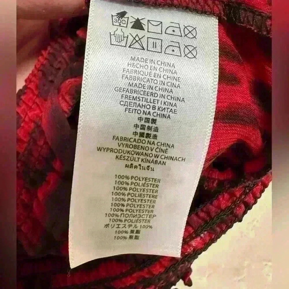 Michael Kors Semi Sheer Red Leopard Animal Print Elastic Waist Wrap Front Sz XS - Picture 6 of 9